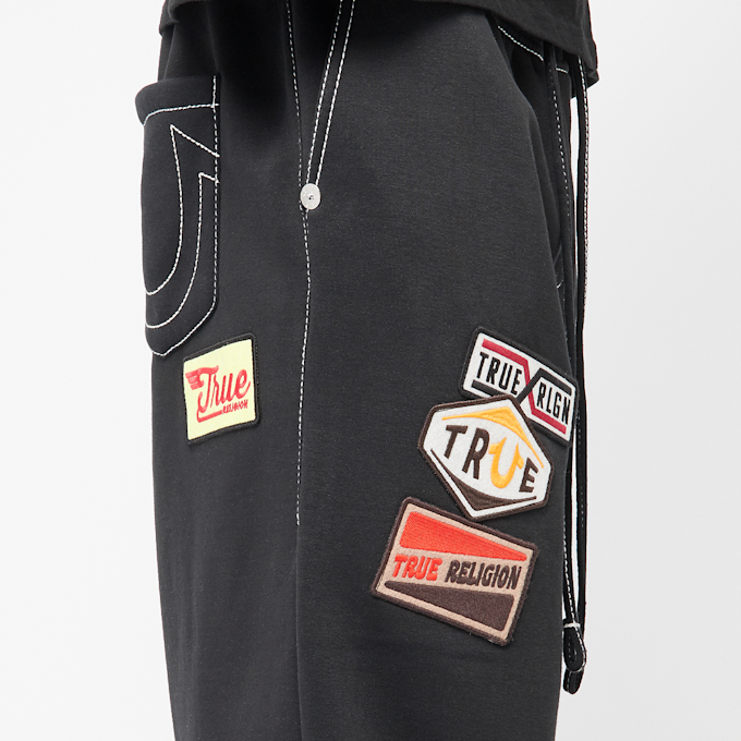 True Religion Patch Big-T Baggy Sweatpants czarny 46972 5