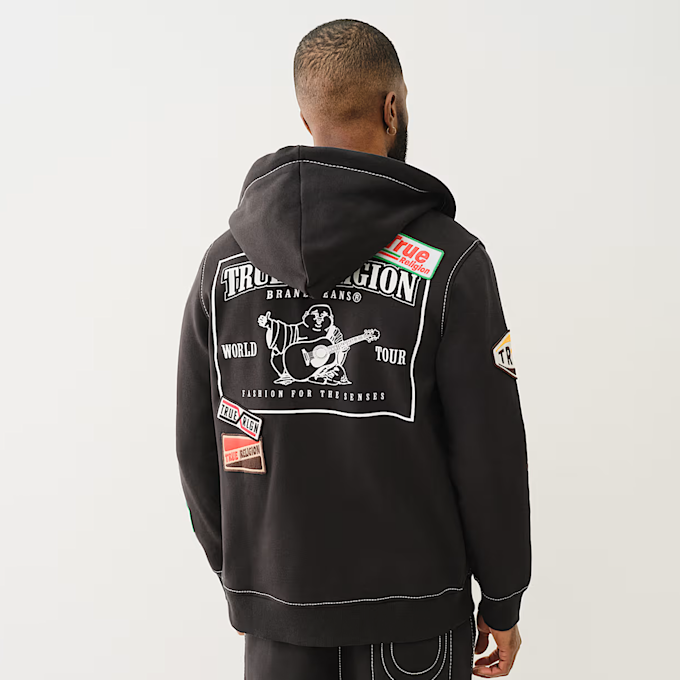 True Religion Patch Big-T Zip Hoodie crna 46971 2