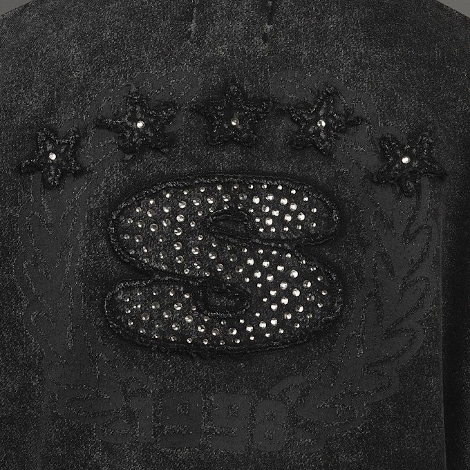 SNIPES S Emblem Inside Out Oversized Zip Hoodie nero 45909 6