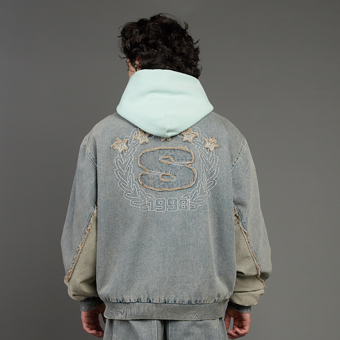 SNIPES S Emblem Inside Out Denim Jacket blauw 45911 2