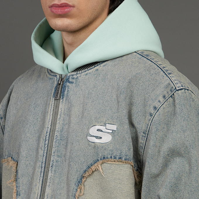 SNIPES S Emblem Inside Out Denim Jacket blauw 45911 3