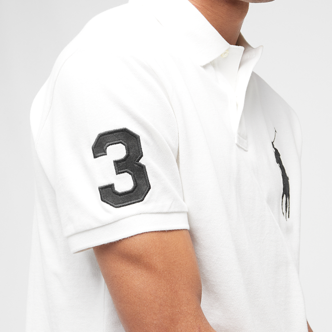 Polo Ralph Lauren Custom Slim Fit Big Pony Mesh Polo Shirt weiß 46093 4