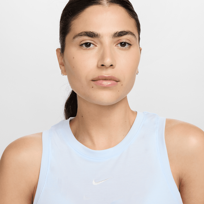 Nike Sportswear Essential Rib Crop Tank Top niebieski 46505 3