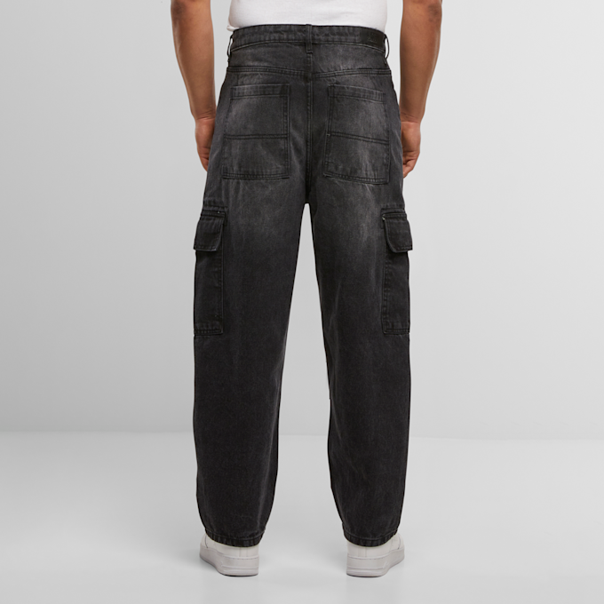 Urban Classics Tapered Heavy Ounce Baggy Cargo Jeans czarny 46778 3