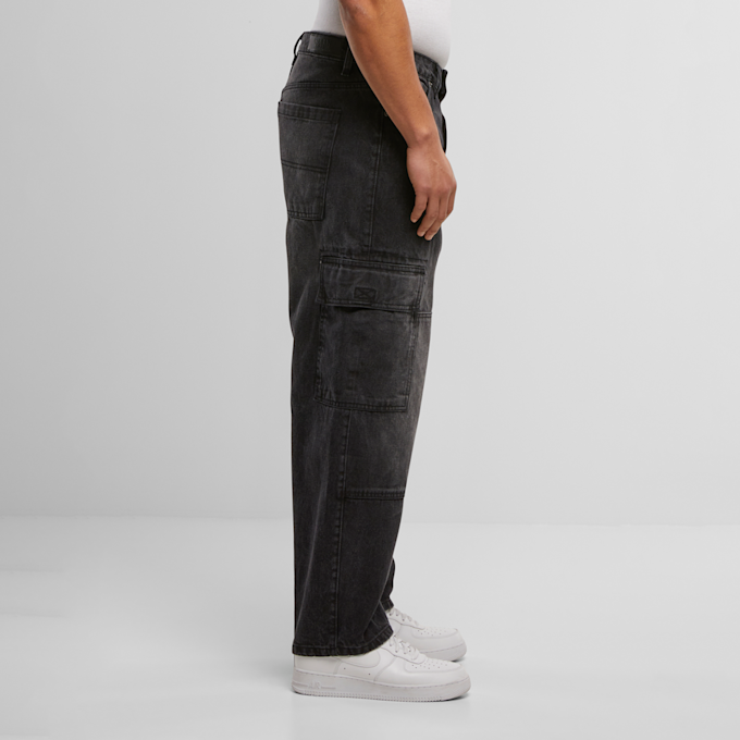 Urban Classics Tapered Heavy Ounce Baggy Cargo Jeans czarny 46778 4