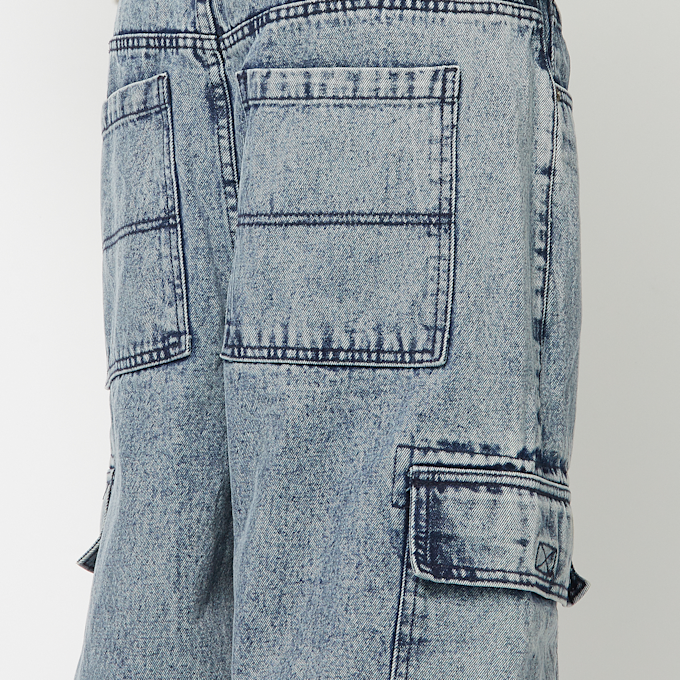 Urban Classics Tapered Heavy Ounce Baggy Cargo Jeans blauw 46779 6