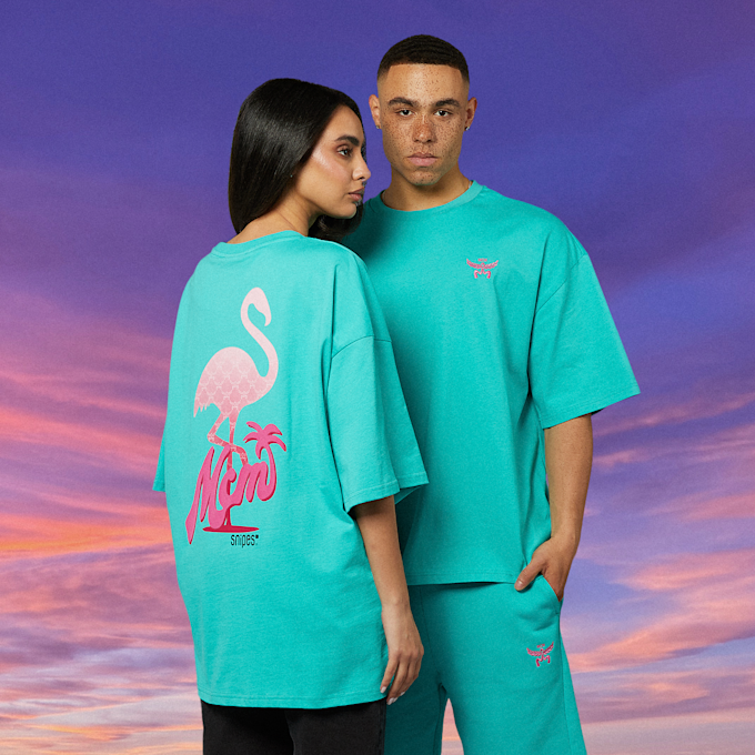 MCM x SNIPES Flamingo T-Shirt turkusowy 47056 1
