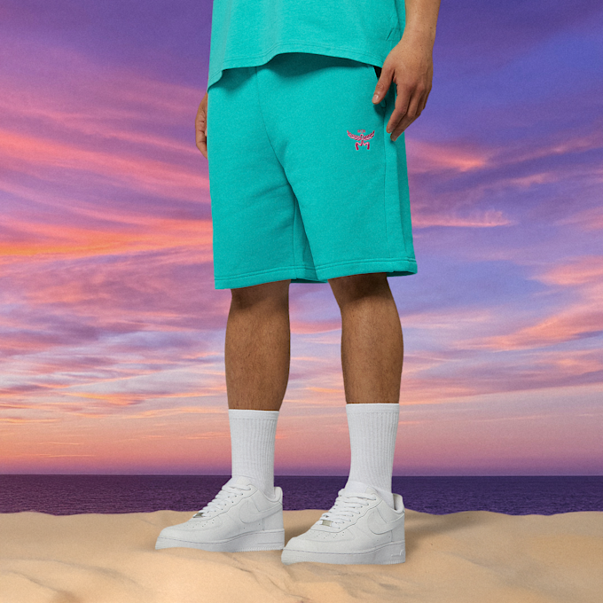 MCM x SNIPES Miami Sweatshorts türkis 47062 1