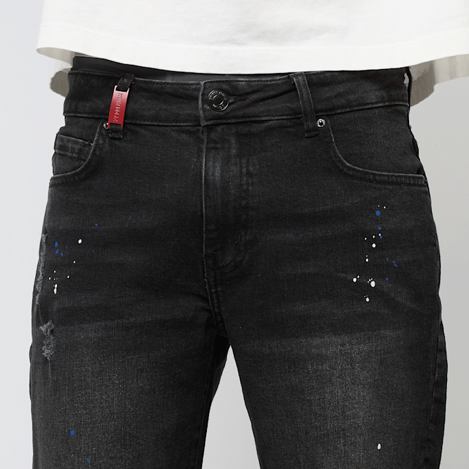 2Y STUDIOS Leonardo Ripped Slim Fit Shorts zwart 47104 3