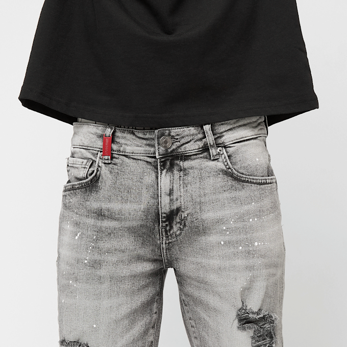 2Y STUDIOS Victor Ripped Slim Fit Shorts siva 47095 3