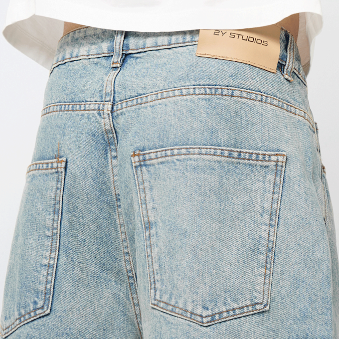 2Y STUDIOS Junan Baggy Basic Shorts niebieski 47098 4