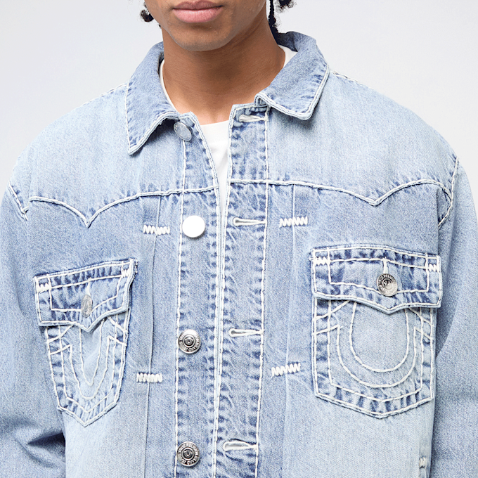 True Religion Super T Oversized Denim Jacket blau 47108 3