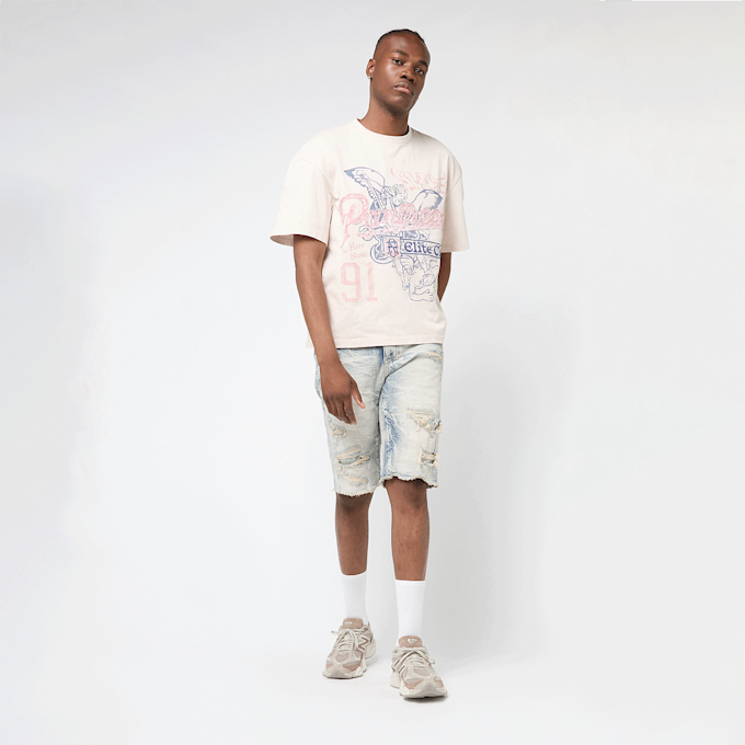 Smoke Rise Rip & Repair Denim Shorts blauw 47217 5