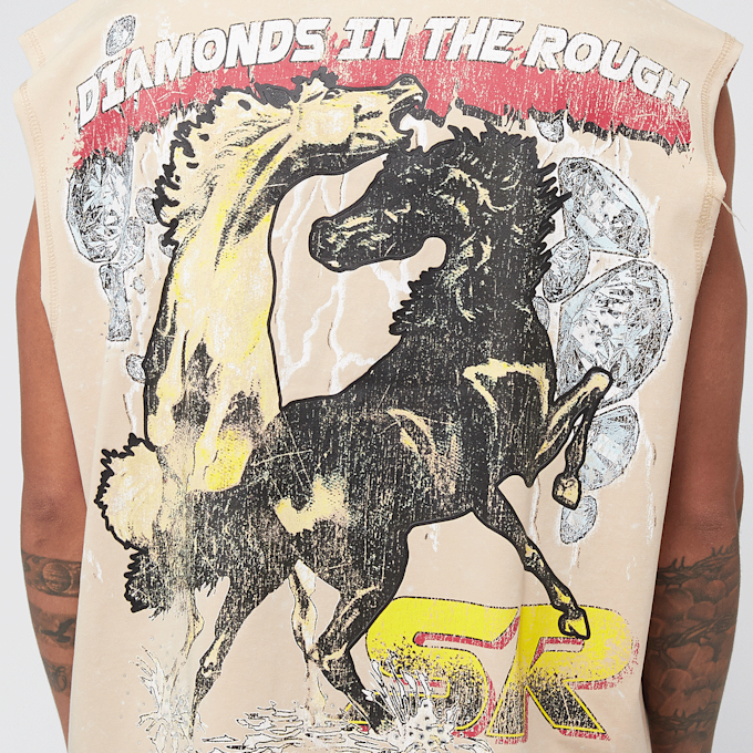 Smoke Rise Rhinestone Killer Life T-Shirt beige 47216 5