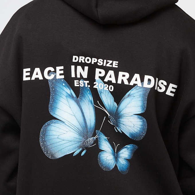 DropSize Heavy Oversized Peace In Paradise Hoodie crna 47228 4