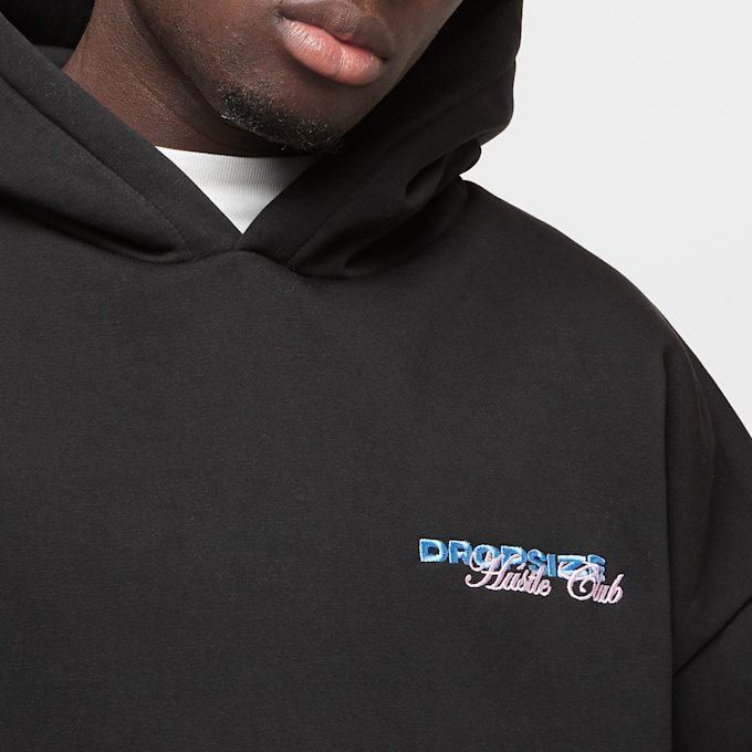 DropSize Heavy Oversized Peace And Hustle Hoodie crna 47229 3