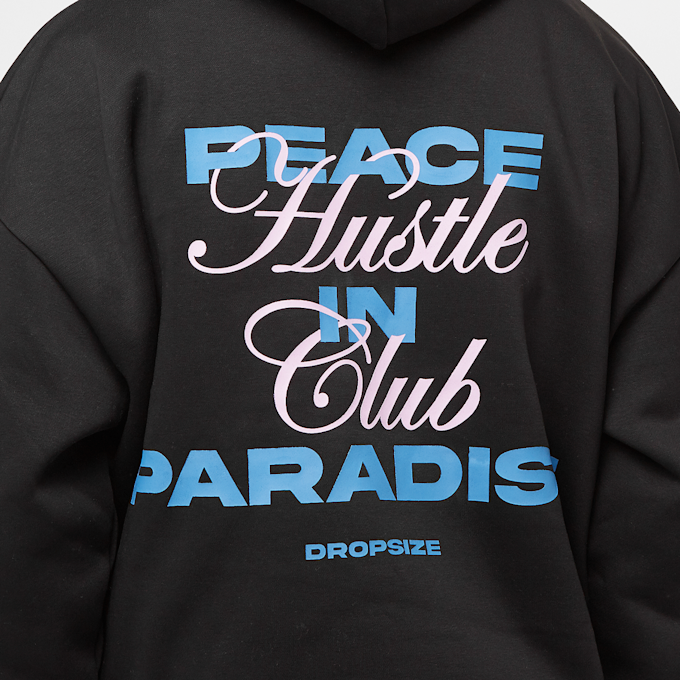 DropSize Heavy Oversized Peace And Hustle Hoodie nero 47229 4