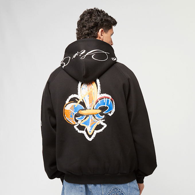 zəяo si:x nœf Alternate Logo Script Oversized Zip Hoodie czarny 47264 1