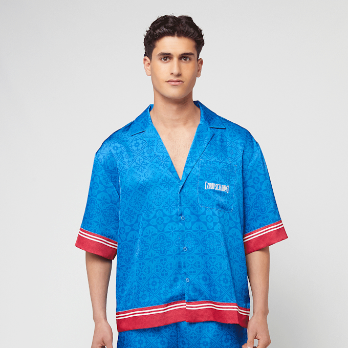 zəяo si:x nœf Primary Logo Ornament Resort Shirt bleu 47268 2
