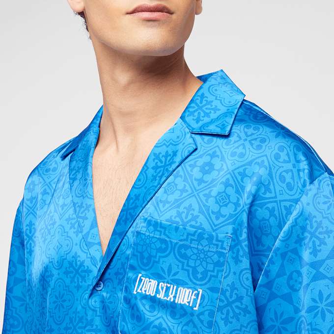 zəяo si:x nœf Primary Logo Ornament Resort Shirt azul 47268 3