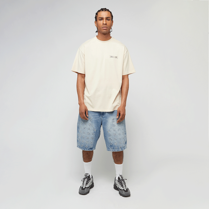 zəяo si:x nœf Primary Logo Embossed Denim Shorts azul 47272 5