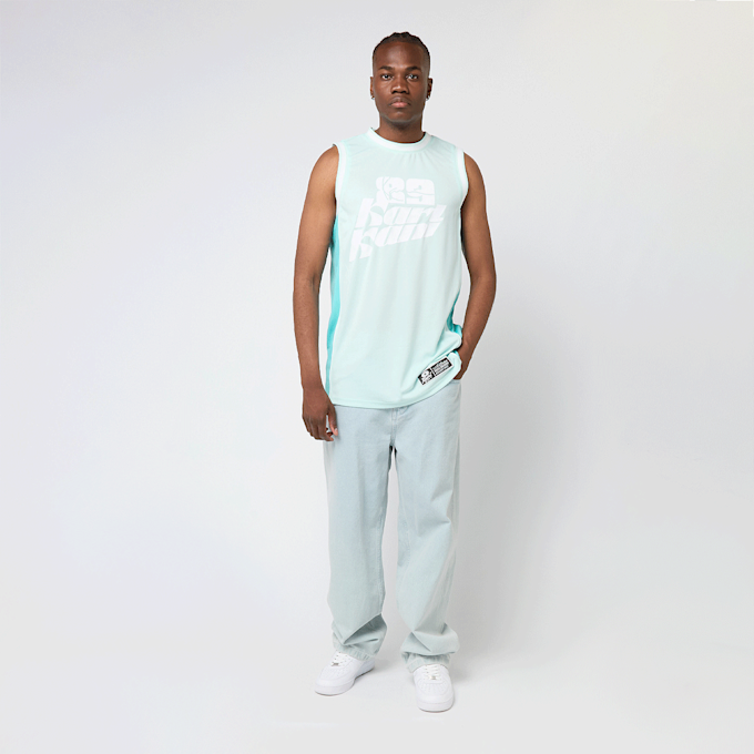 Karl Kani Signature Colorblock Basketball Jersey turkusowy 47364 7