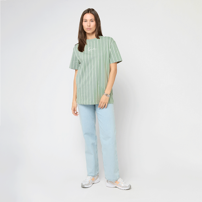 Karl Kani Small Signature Essential Pinstripe Oversized Tee groen 47443 4