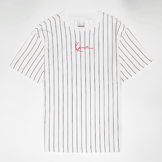 Karl Kani Small Signature Essential Pinstripe Tee Junior branco 47406 1