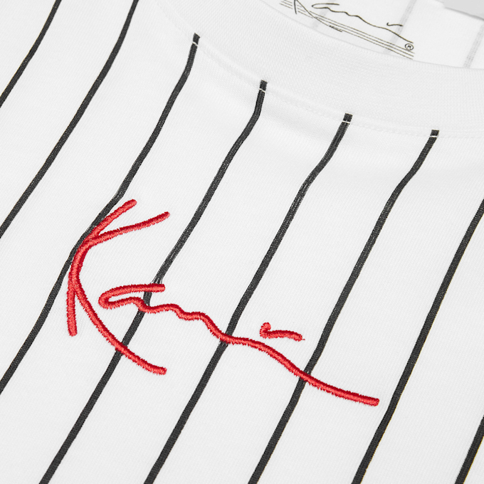 Karl Kani Small Signature Essential Pinstripe Tee Junior branco 47406 3