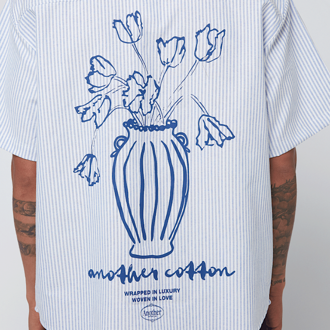 Another Cotton Lab Oversized Short Sleeve Shirt blu 47503 5