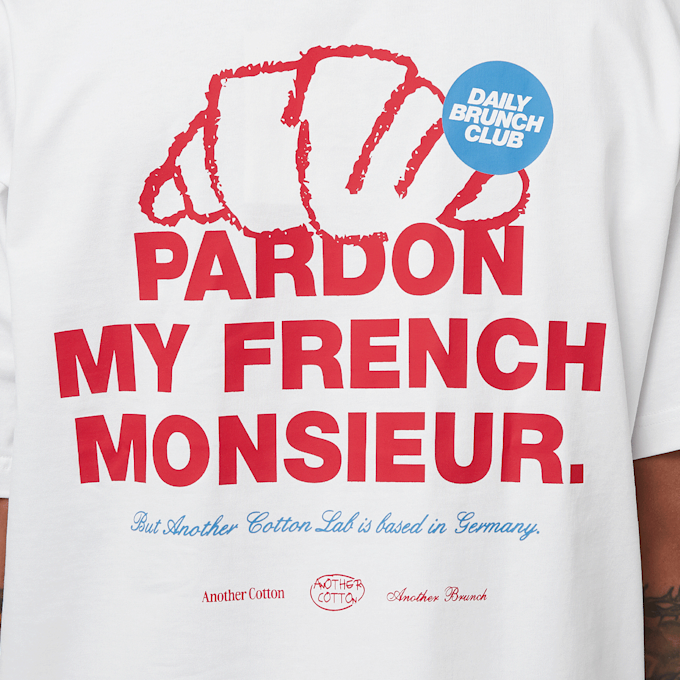 Another Cotton Lab Pardon Monsieur Oversized T-Shirt blanc 47507 4