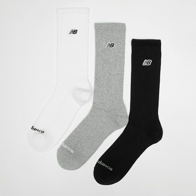 New Balance 3 PACK - NB BLACK PATCH LOGO CREW -  white/grey/black multicolore 48237 1
