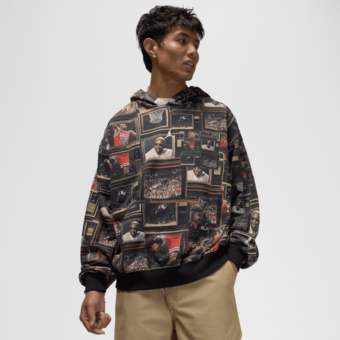 Jordan All Over Print Fleece Hoodie czarny 48706 1