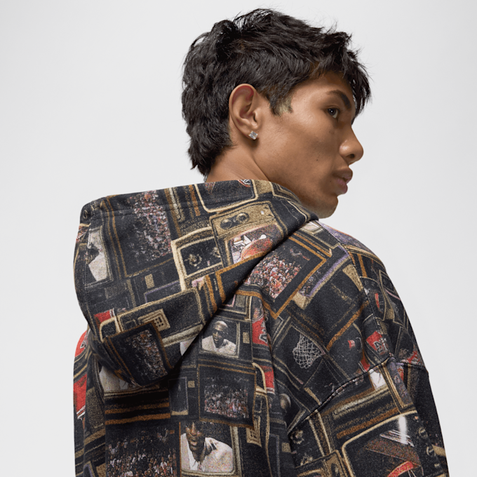 Jordan All Over Print Fleece Hoodie negro 48706 6