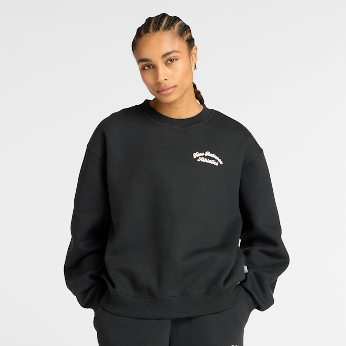 New Balance Linear Heritage Fleece Crew zwart 48788 2