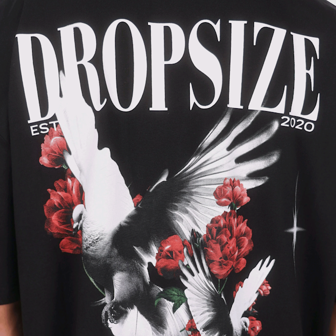 DropSize Heavy Oversized Roses Dove negro 48843 4