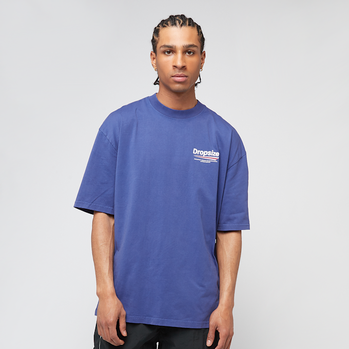 DropSize Heavy Oversized Three Lines Back T-Shirt blauw 48844 2