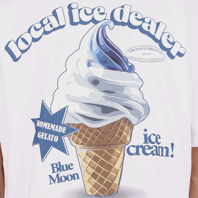 DropSize Heavy Oversize Ice Cream T-Shirt bianco 48853 4