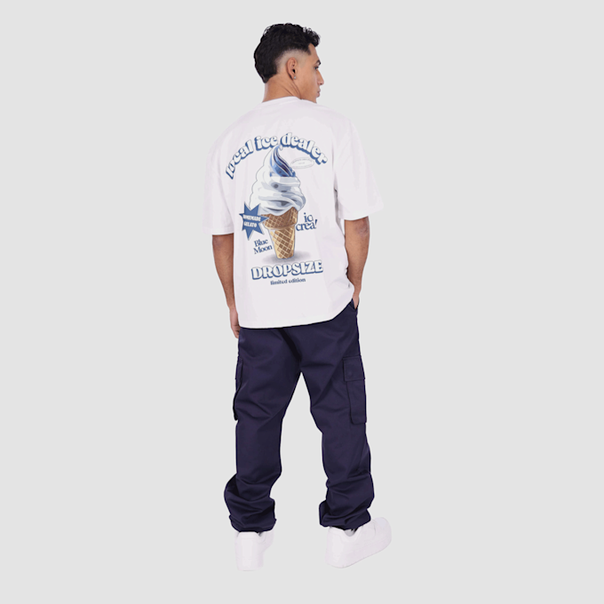 DropSize Heavy Oversize Ice Cream T-Shirt bianco 48853 5