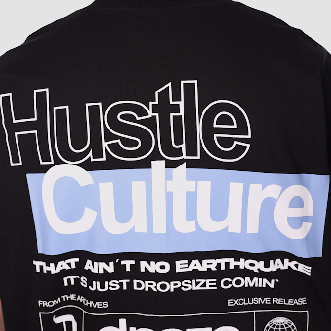 DropSize Heavy Oversize Hustle Culture T-Shirt czarny 48868 4