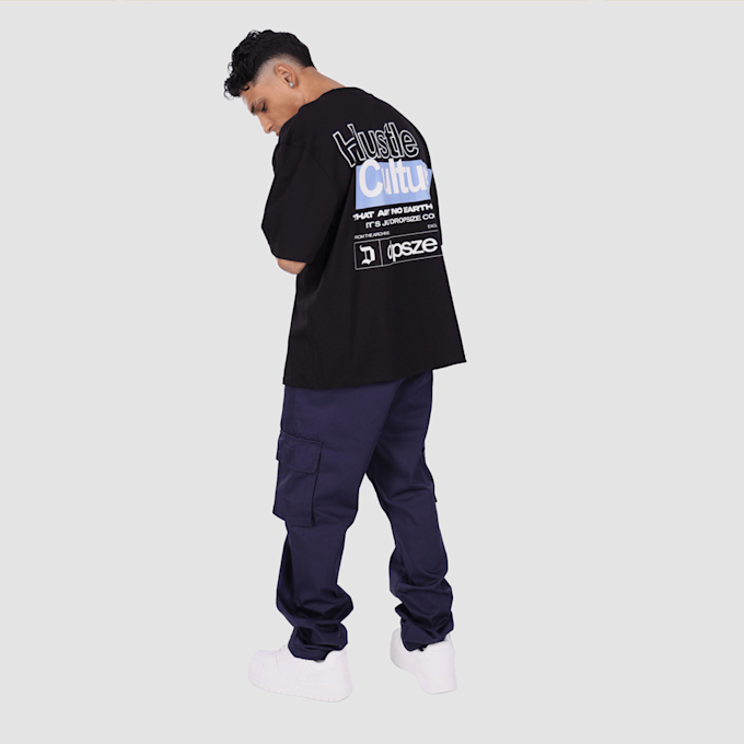 DropSize Heavy Oversize Hustle Culture T-Shirt czarny 48868 5