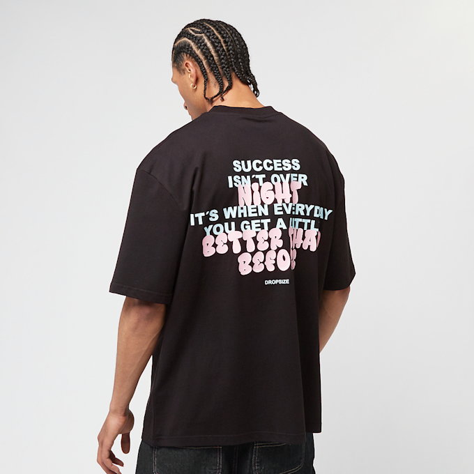 DropSize Heavy Oversized Bubble Font T-Shirt zwart 48880 1