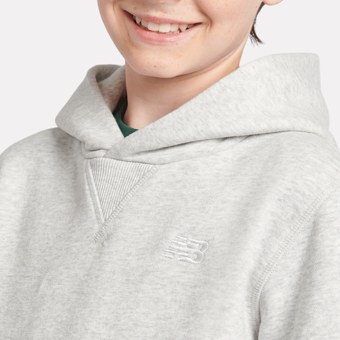 New Balance Boys French Terry Small Logo Hoodie grijs 48975 4