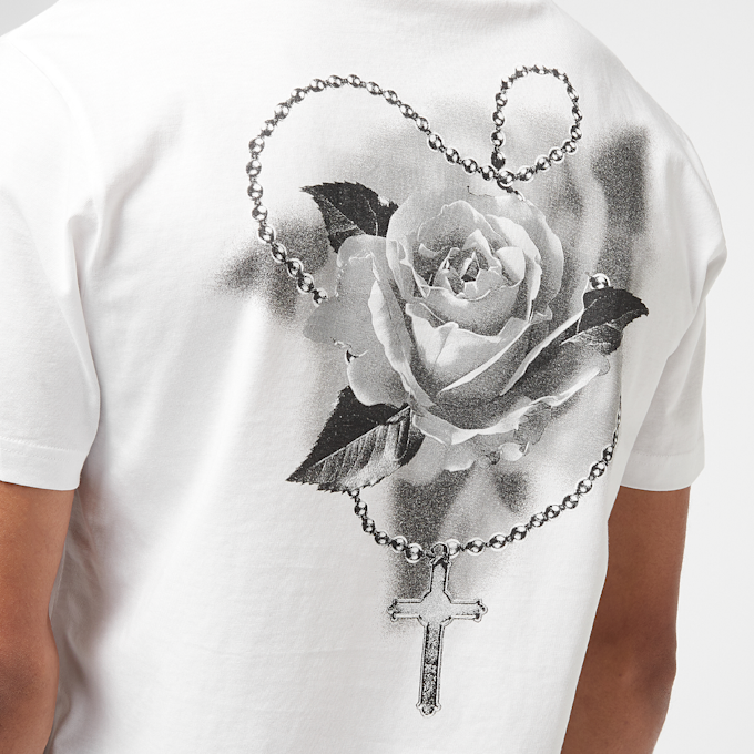 Mister Tee Cross Rosary Tee wit 49108 4