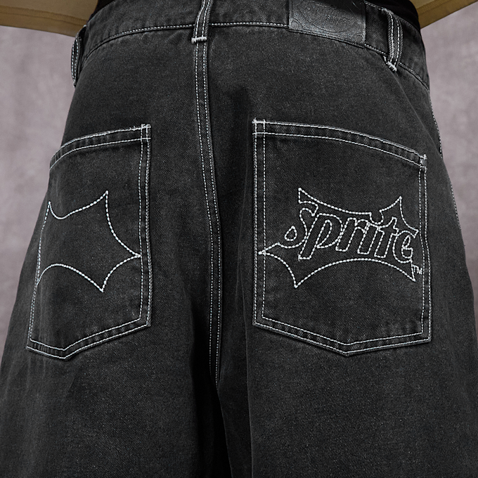 Sprite x SNIPES Spark Denim Shorts siva 49199 4