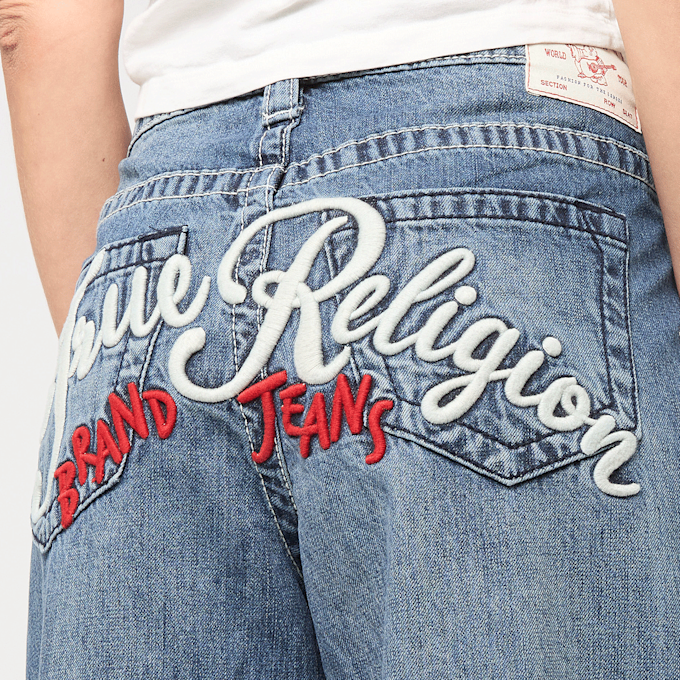 True Religion Embroidery Jessie Super Baggy blauw 49268 4
