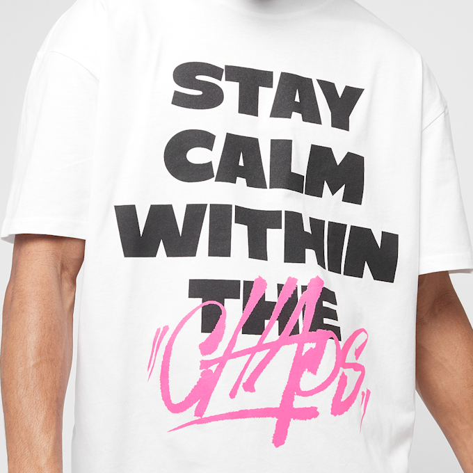 Mister Tee Stay Calm In Chaos Oversize Tee blanc 49258 3