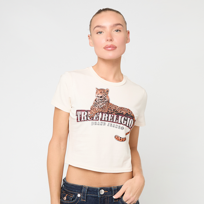 True Religion Crystal Leopard Baby Tee bež 49269 1