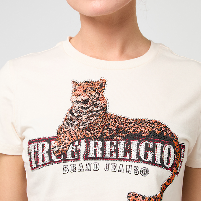 True Religion Crystal Leopard Baby Tee bege 49269 3