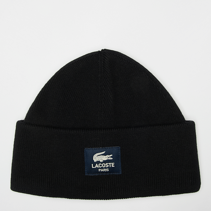 Lacoste Woven Label Beanie zwart 49718 1